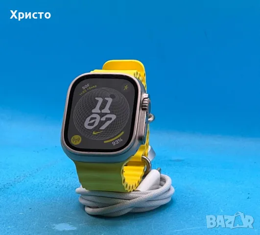 Смарт часовник Apple Watch Ultra (1st Gen), 49 мм, Cell, Titanium Case, Yellow Ocean Band, снимка 2 - Смарт часовници - 47365244