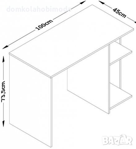 Бюро с 2 Рафта 100x45x73.5см, 19 килограма, снимка 2 - Работни маси и бюра - 39680122