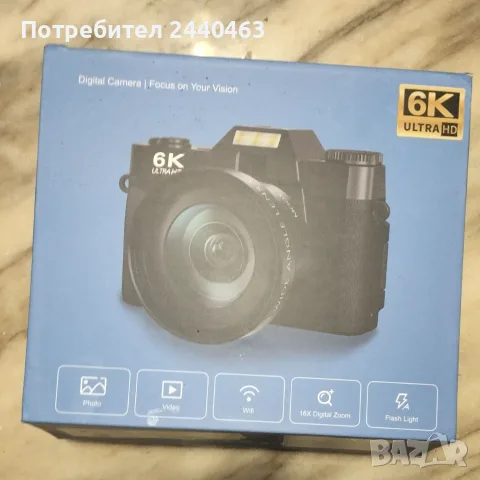 6K Digital Camera for Photography,64MP WiFi Vlogging Camera for YouTube, Дигитален фотоапарат, снимка 2 - Фотоапарати - 55950649