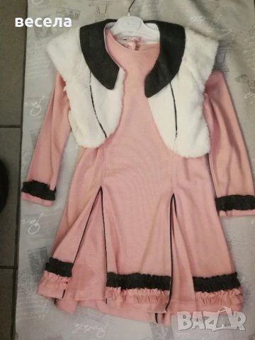 Розова рокля с пухкаво елече, снимка 1