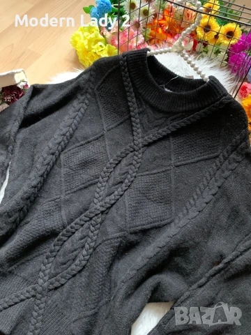 Нов черен пуловер, снимка 2 - Блузи с дълъг ръкав и пуловери - 50897811