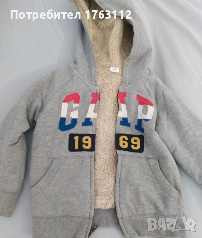 Gap сив анорак с цип за 4-5 г. дете 