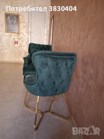 Плюшен фотьойл Честърфийлд, снимка 3 - Дивани и мека мебел - 52433677