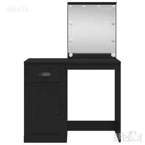 vidaXL Тоалетка с LED лампи, черна, 90x42x132,5 см, снимка 5 - Тоалетки - 56148152