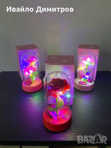 Мини Декоративна Златна Роза LED лампа