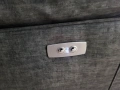 Сив ъглов диван от плат с електрически релаксиращ механизъм, снимка 12