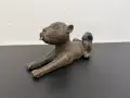Африканска бронзова скулптура на леопард / Бенин №8253, снимка 1