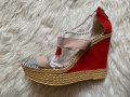 Червени сандали на платформа, снимка 2