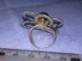 ПРЕКРАСЕН СРЕБЪРЕН ВИНТИДЖ АРТ ПРЪСТЕН ЦВЕТЕ СРЕБРО 925 РЕГУЛИРУЕМ МОДЕЛ АЖУРНА РЪЧНАизработка 40614, снимка 13