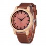 Унисекс часовник с корпус от бамбук и текстилна каишка в керемиден цвят, снимка 1 - Мъжки - 39052819