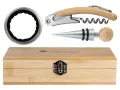 Луксозен Комплект за вино 3 части тирбушон тапа отварачка с бамбукова кутия, снимка 2