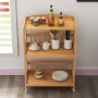 БЕЗПЛАТНА ДОСТАВКА Бамбуково шкафче / етажерка с колелца и многофункционално приложение 60HSJFZC05, снимка 3