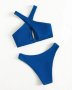 Бански костюм в синьо с кръстосани презрамки, снимка 2