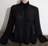 Елегантна черна блуза, L/XL, снимка 1 - Блузи с дълъг ръкав и пуловери - 39032326