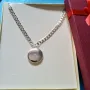 Елегантен и стилен,нов сребърен ланец с отваряема, масивнависулка. В подаръчна кутия.., снимка 2