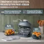 Еърфрайър 1500 W със стъклени съдове 4,2 и 2,2 л, 4 програми, снимка 2