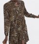 Zara S- Широка къса рокля/ туника в леопардов принт 