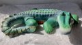 42 см крокодил градинска фигура, керамика, ефектна декорация за двор