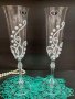 Ръчно декорирани сватбени чаши с перли 