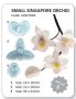 3 бр Бебе Орхидея Singapore пластмасови форми резци щампи с релеф за направа цвете с фондан торта