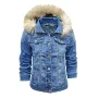 Дамско дънково яке с качулка City Angels Jeans, Големи размери до 6XL, Син деним, снимка 4
