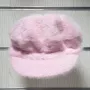 Нова зимна дамска пухена шапка baker boy в розов цвят, снимка 1