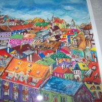 "Цветен град" картина на худ. Десислава Илиева, снимка 7 - Картини - 36109762