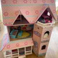 Детска дървена къща с обзавеждане, снимка 1 - Играчки за стая - 42399241