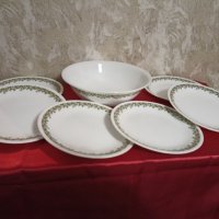 Corelle -Сервиз-  Купа и 6 чинии от аркопал, снимка 9 - Прибори за хранене, готвене и сервиране - 38917290