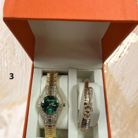 Подаръчен комплект часовник и гривна с кристали, снимка 5 - Дамски - 44784005