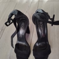 Официални черни велурени сандали , снимка 3 - Сандали - 44339625