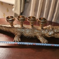 Грамаден качествен крокодил– свещник, Италия, 50см, снимка 9 - Антикварни и старинни предмети - 34497897