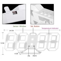 GH8018 Дигитален светещ в РОЗОВО LED часовник / Аларма, снимка 5 - Друга електроника - 44270736