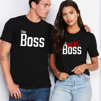 Тениски за влюбени двойки The Boss,The Real Boss, снимка 1 - Тениски - 36209594
