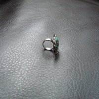 Сребърен пръстен с естествен тюркоаз, снимка 2 - Пръстени - 42262628