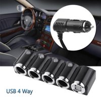 Сплитер Адаптер за захранване DC 12V/24V USB и 4 порта за запалка за автомобил, снимка 2 - Аксесоари и консумативи - 34736102