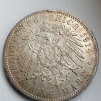 German Empire 5 Mark 1914 A, снимка 2 - Нумизматика и бонистика - 39161931