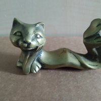 месингова статуетка-коте, снимка 1 - Други ценни предмети - 39554909