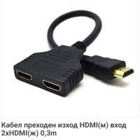 Сплитер от HDMI към HDMI с два изхода , снимка 1 - Друга електроника - 41064843