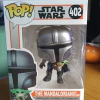 Нова POP! Star Wars Mandalorian with the child Grogu, ръчно изработена екшън фигурка, снимка 3 - Фигурки - 44313795