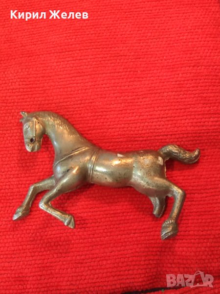 СТАРА МЕТАЛНА ФИГУРА на ГАЛОПИРАЩ КОН БЯЛ БРОНЗ РЪЧНА ХУДОЖЕСТВЕНА МАЙСТОРСКА ИЗРАБОТКА 17049, снимка 1
