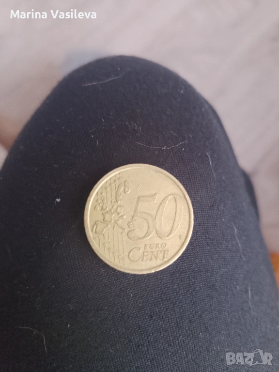 Продавам колекционерска монета от 50 цента от Италия, 2002 г. МНОГО РЯДКА ., снимка 1