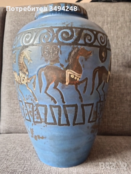 МНОГО РЯДКА XXXL КЕРАМИЧНА ПОДОВА ВАЗА ""ПЕРГАМОН"" ДИЗАЙН НА ХАНС УЕЛИНГ 106 / 1 63 см, снимка 1