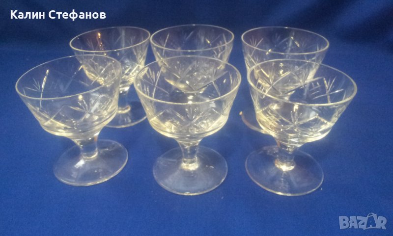 Кристални чаши за ликьор, коняк, концентрат, столче - 6 бр, снимка 1