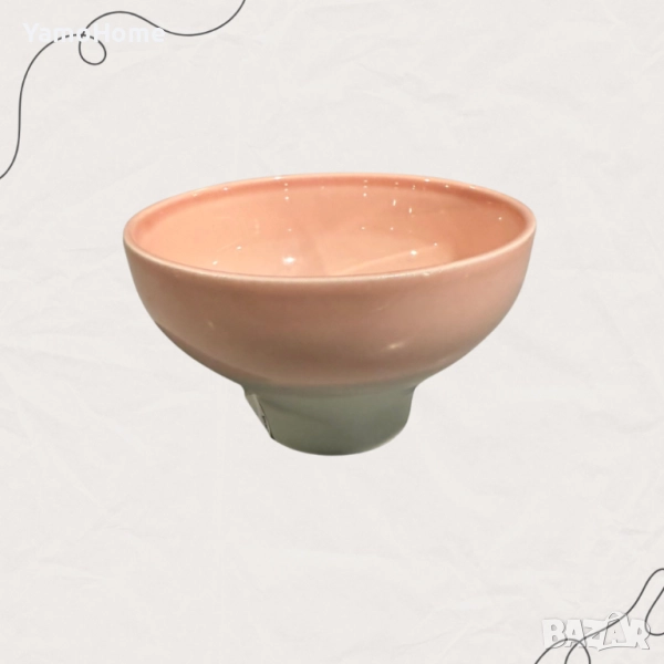 Малка купа за разядки "Розов залез" - 11см., снимка 1