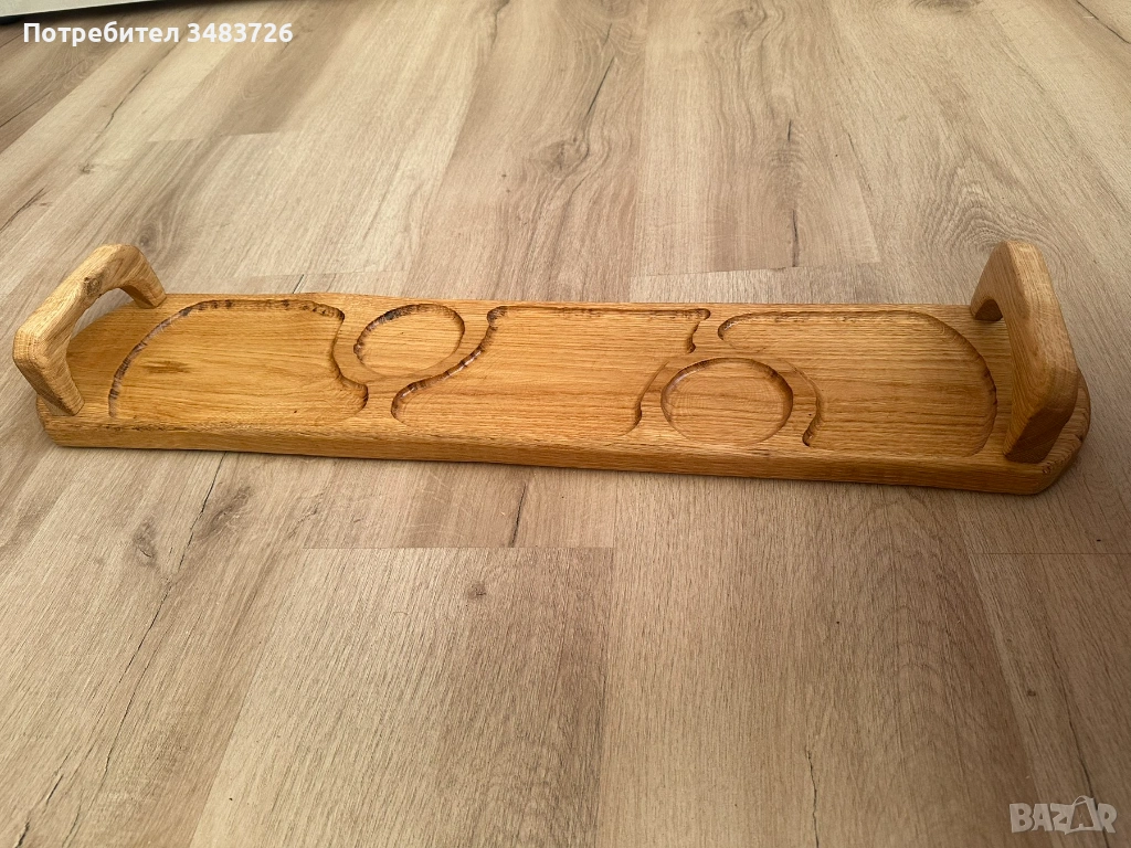 Плато за мезета с дървени дръжки , снимка 1