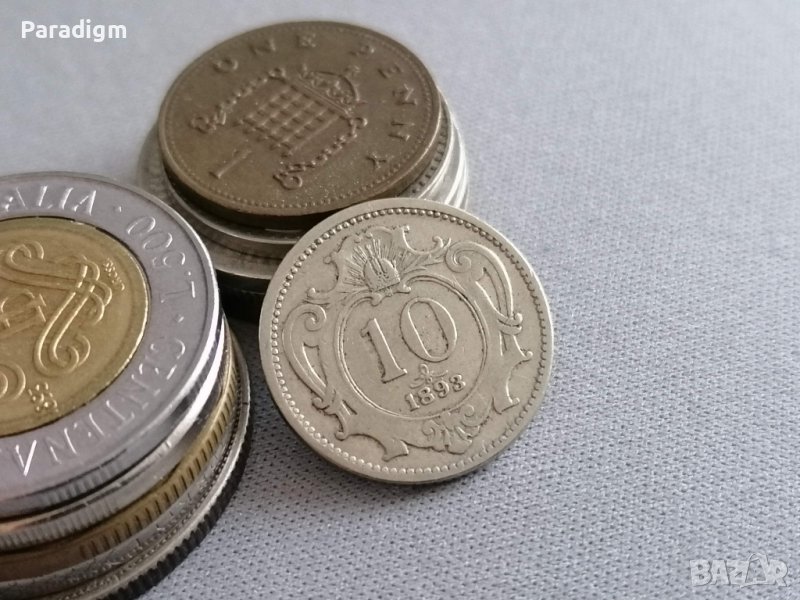 Монета - Австро-Унгария - 10 хелера | 1893г., снимка 1