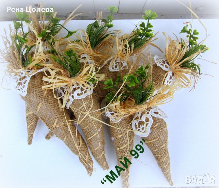 Моркови от зебло и дантела за Великден, снимка 1