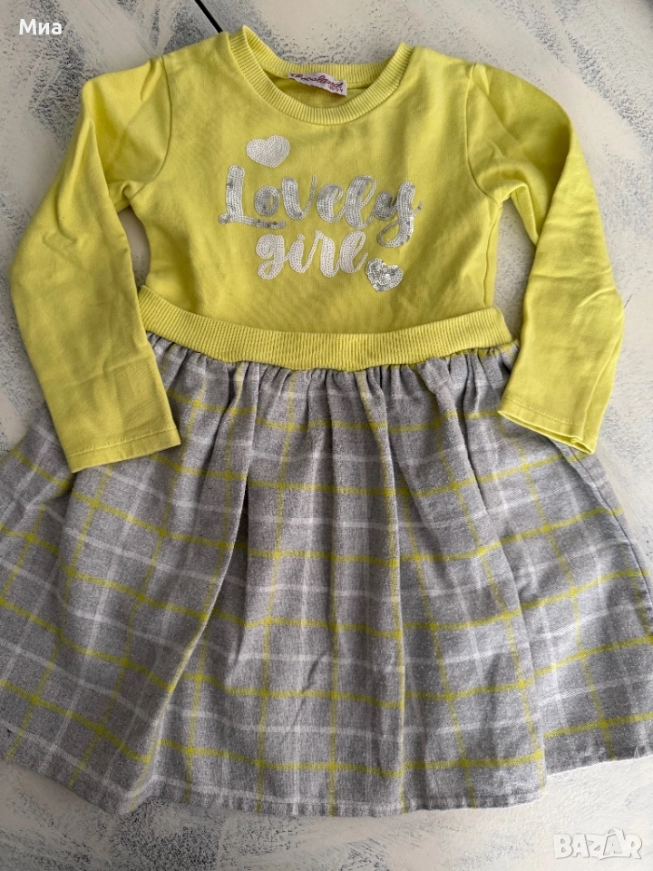 Рокля с дълъг ръкав за момиченце 5 годинки, снимка 1
