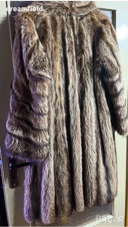 Дълго палто от естествен косъм, снимка 1